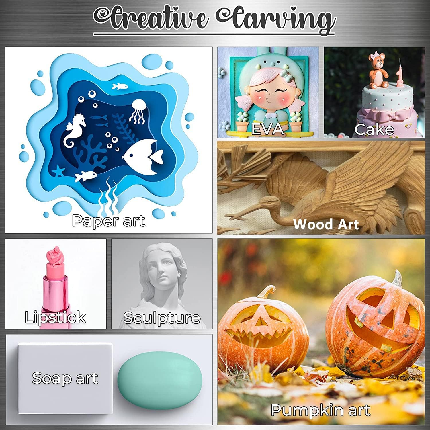 Exacto Knife Kit, Hobby Craft Knife with Steel Ruler, 2 Handle Bar and 3 Kinds 40 Spare Knife Blades, for DIY, Art Work, Cutting, Carving, Scrapbooking, Modeling image number 1