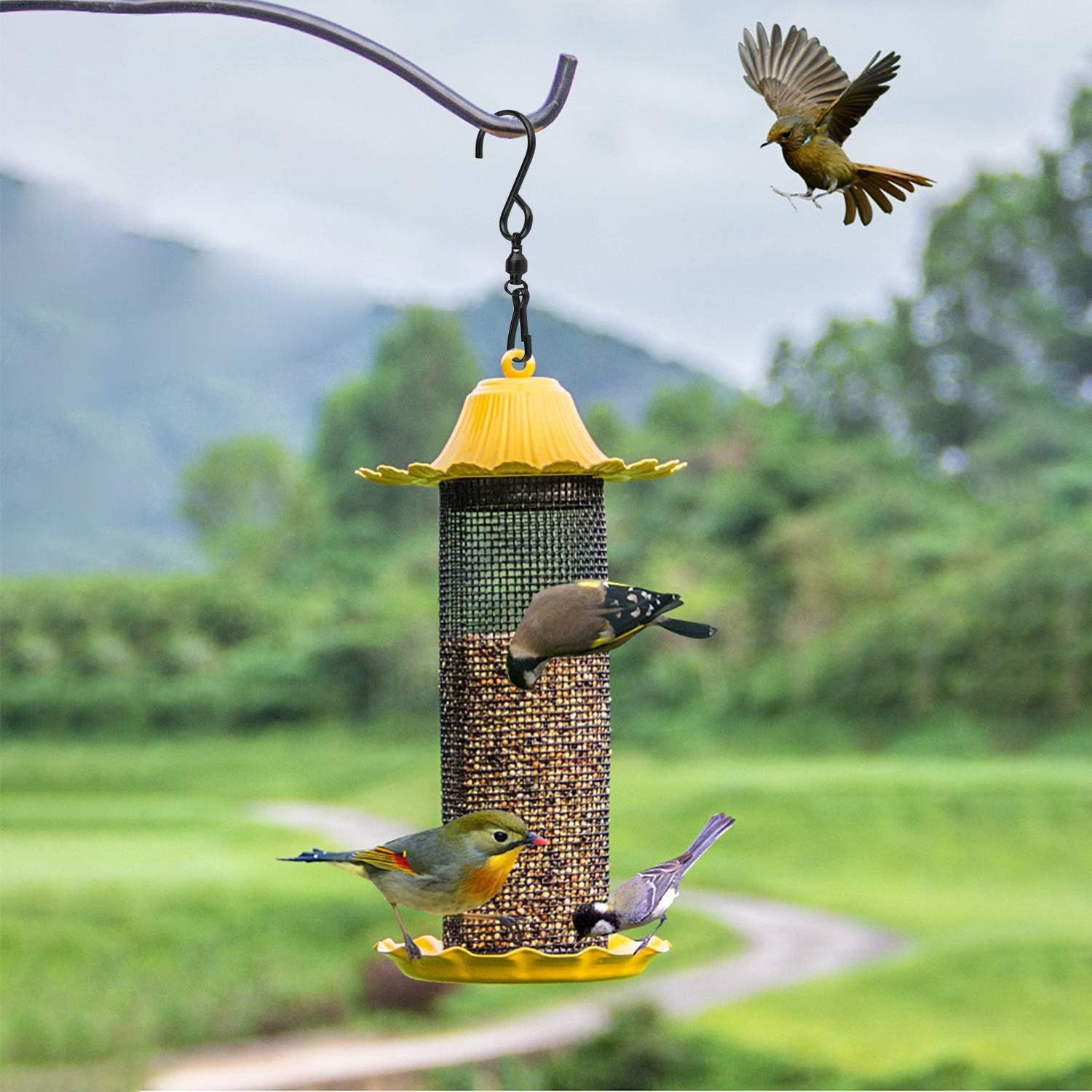 KUUQA 12 Pack Swivel Hooks Clips Wind Spinner S Hook Clips Hanging Wind Chimes Crystal Twisters Party Supplies (Black) image number 2