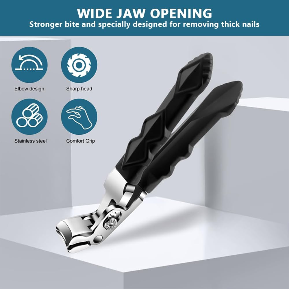 HYAVIA Long Handle Pro Toenail Clippers, 2025 New Nail Clippers for Seniors Nail Clippers for Thick Toenails, Wide Jaw Opening Toe Nail Cutter Curved Toenail Clippers for Senior Men Women (2PCS) image number 1