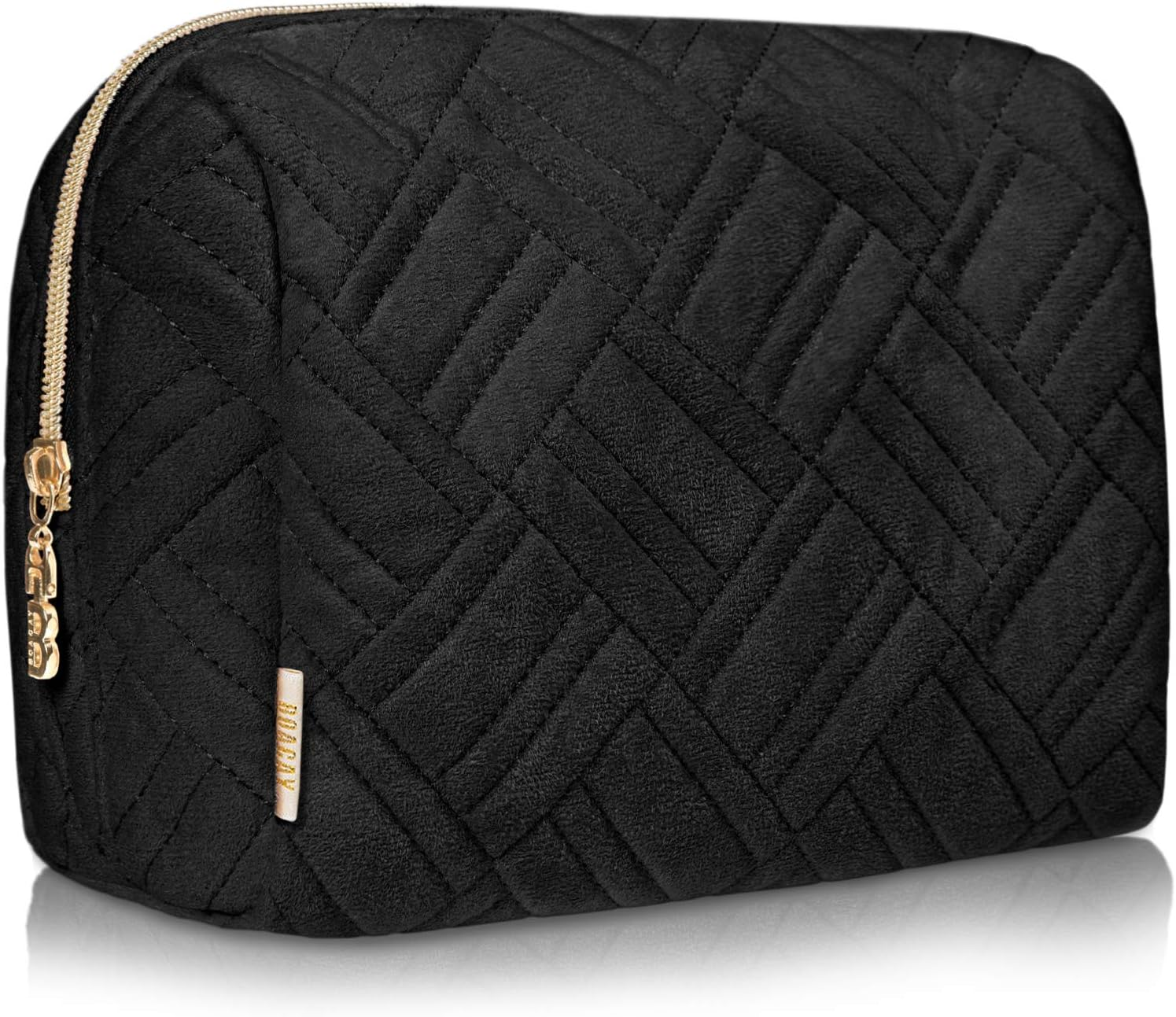BOACAY Large Makeup Bag, Travel Cosmetic Pouch for Women, Girls & Kids, Zipper Toiletry Organizer for Purse, Kit Case for Accessories, Brushes
