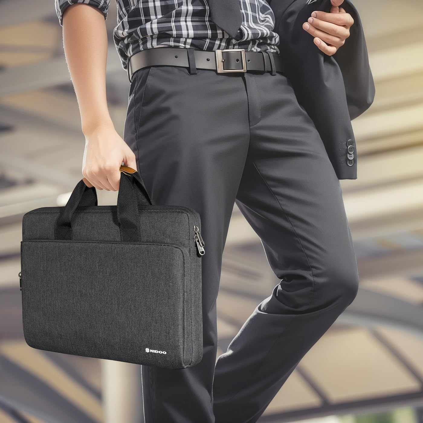 NIDOO Laptop Shoulder Bag 14 Inch Sleeve Case Compatible with 14" Lenovo Thinkpad E14 T14 / Ideapad Flex 5/15" Macbook Air M2 M3 / Microsoft/Hp Elitebook 840 Computer Messenger Bag Briefcase