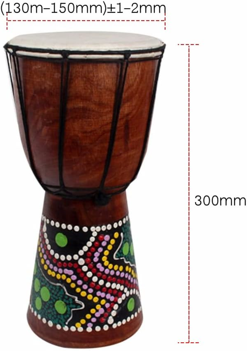 ACAGALA 6In African Djembe Drum Hand-Carved Solid-Wood Goat-Skin Traditional African Musical Instrument image number 5
