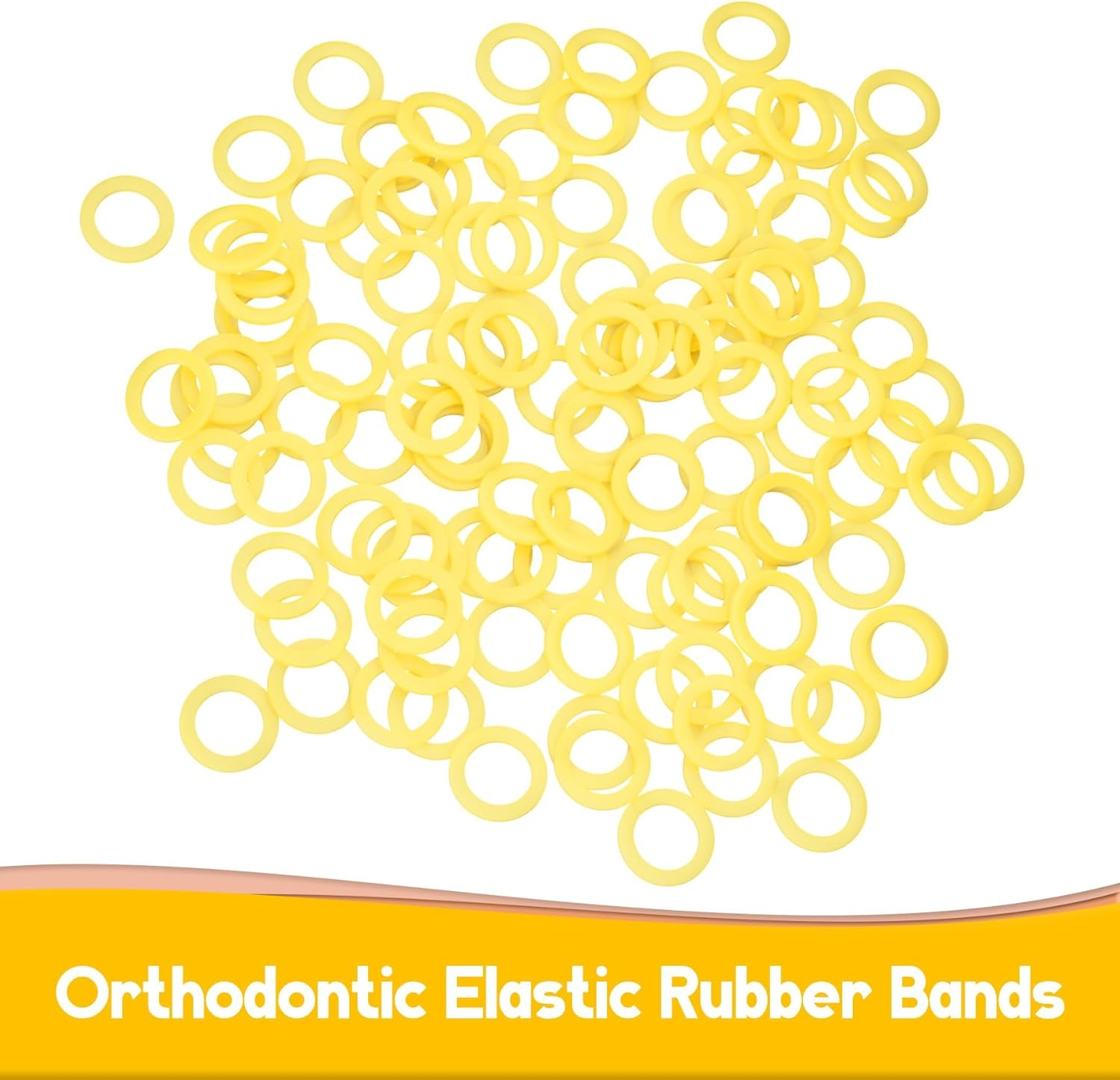 500 Pcs Orthodontic Elastic Rubber Bands, 3.5 Ounces Heavy Dental Rubber Traction Bands, Free Elastic Placer for Braces (1/4",Fox)