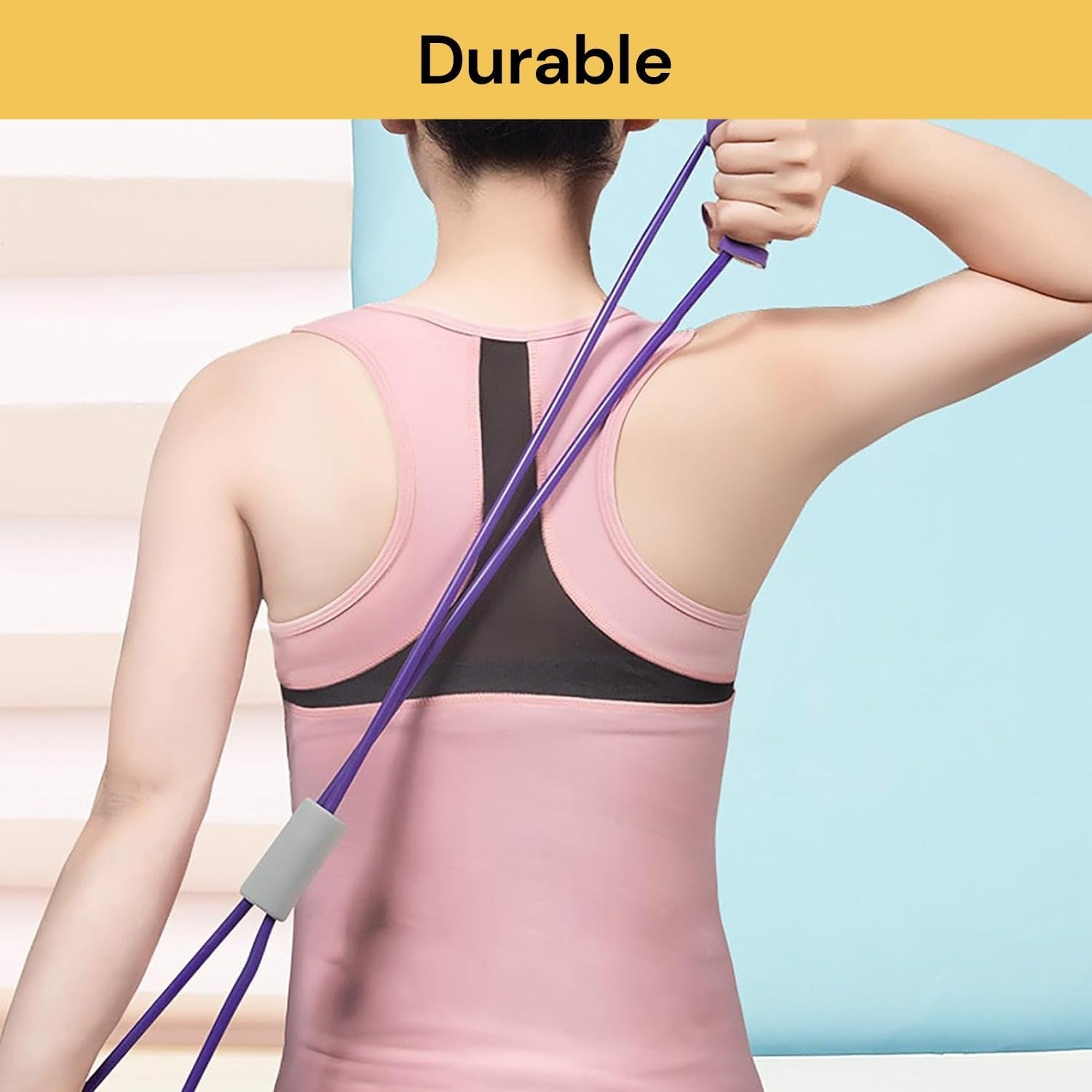 EZONEDEAL Chest Expander Resistance 8 Type Muscle Chest Expander Rope Workout Pulling Exerciser Fitness Exercise Tube Sports Yoga for Men and Women Yoga, Home Gym, Pilates, Fitness Exercise