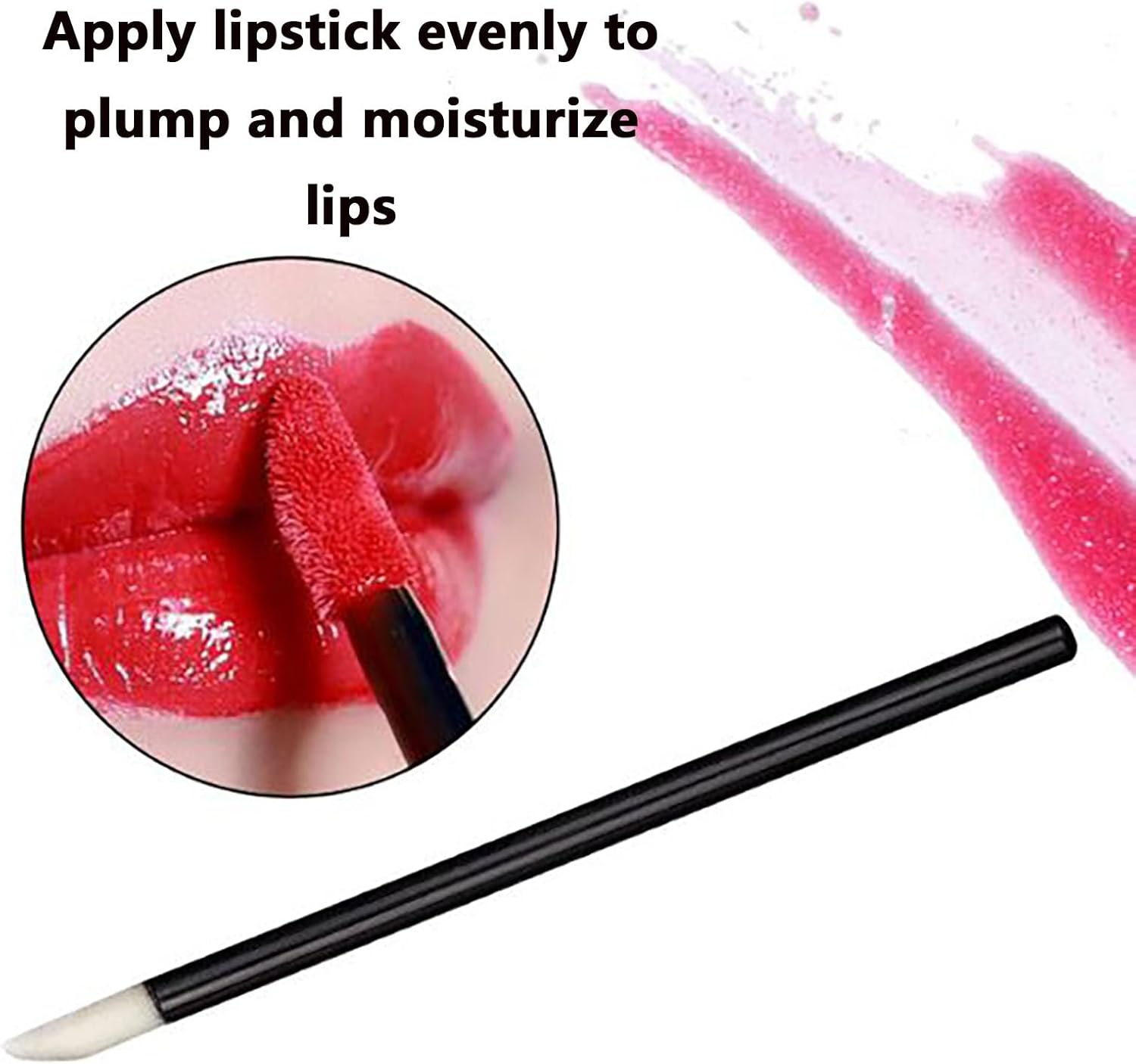 SYGELER 200PCS Disposable Lip Brushes - Lint-Free Lipstick & Gloss Applicator Wands, Hygienic Makeup Tools for Precise Application (Black) image number 5