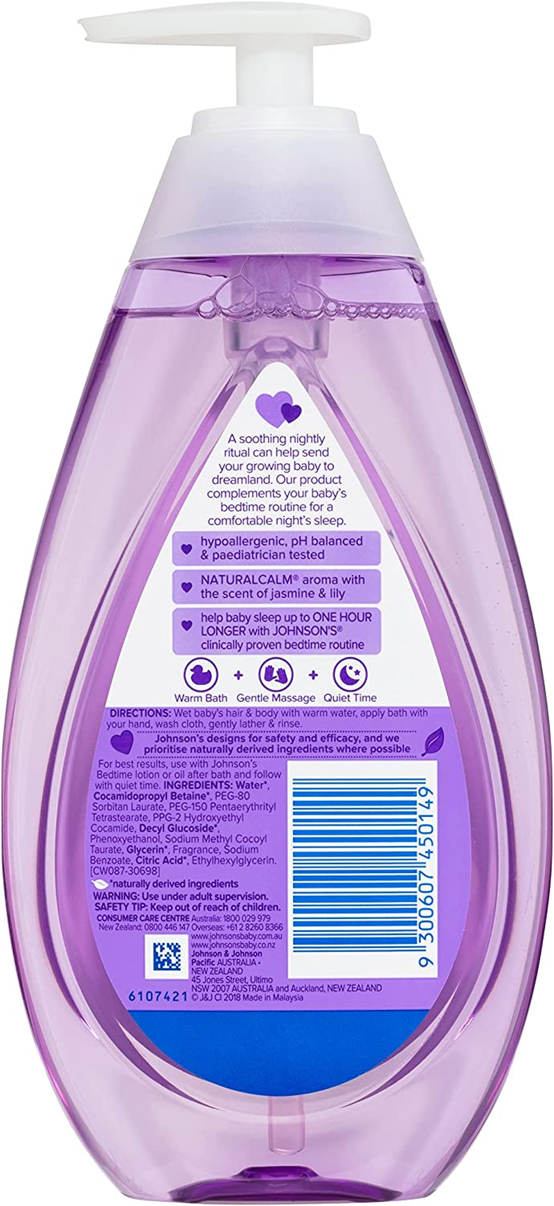 Johnson'S Baby Bedtime Gentle Calming Jasmine & Lily Scented Tear-Free Baby Bath 500Ml (Pack of 2) image number 1