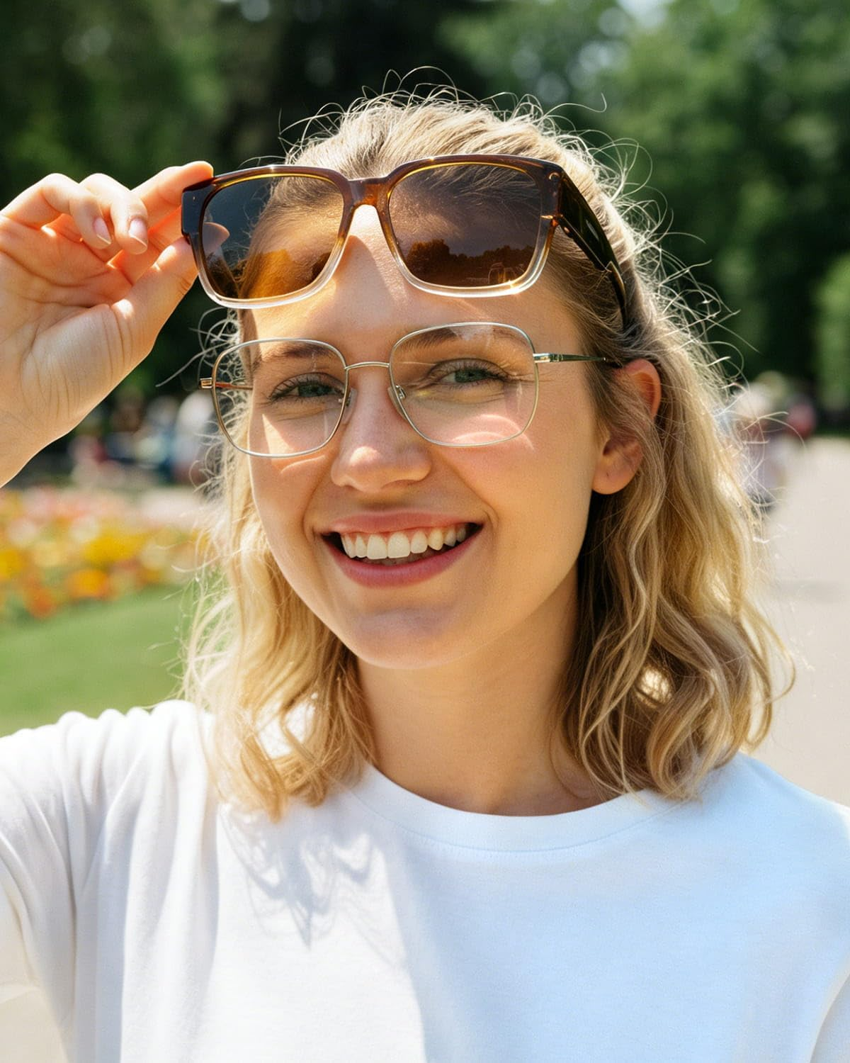 Meeloog Polarized Fit over Glasses Sunglasses for Women, Square Wrap around Lightweight Shades for Driving Riding MST0099 image number 1