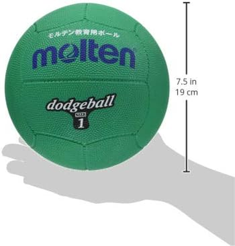 Molten D1G Dodgeball, Rubber No. 1 Ball, Green