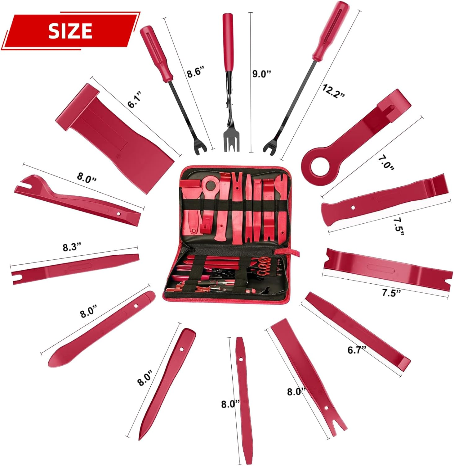 Menbyci 238Pcs Trim Removal Tool Kit, Car Panel Door Window Audio Pry Tool Kit, Auto Clip Pliers Fastener Remover, Push Pin Puller, POM Material Interior Trim Repair Tools Set with Storage Bag image number 5