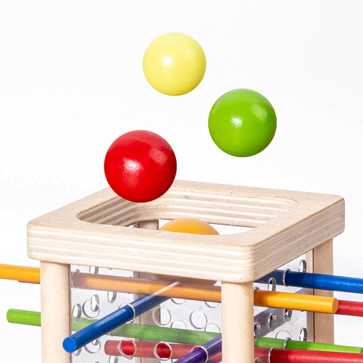 ZUNIPLEX Wooden Board Game Montessori Educational Toys,2 in 1 Wooden Stick Game,Kids Fine Motor Skills Toy with Colourful Sticks and Dice,Fine Motor Skills Toys for 3 4 5 6 Year Olds image number 3