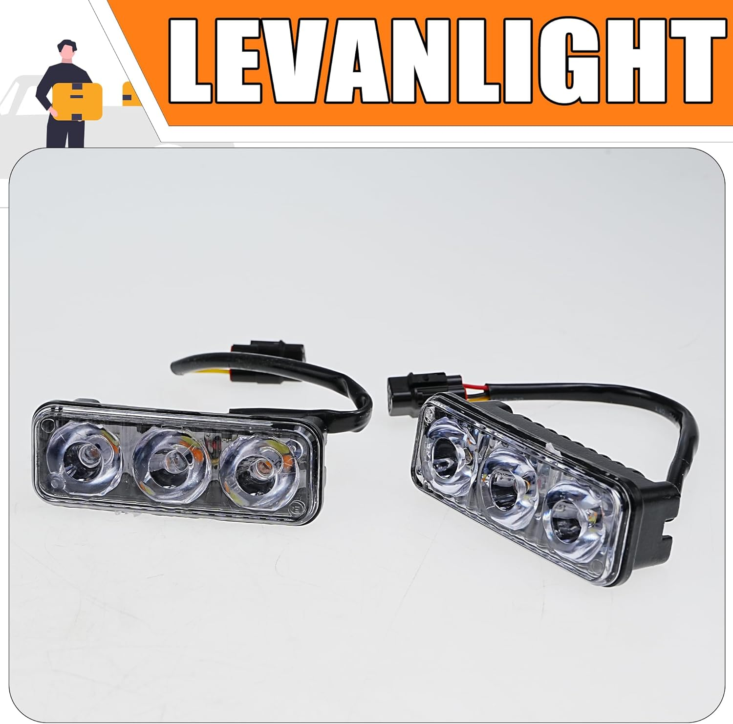 2-Pack Universal Super Bright LED Daytime Running Lights (DRL) for Cars, Trucks, Suvs &ndash; 6000K Daylight White, 12V 24V Compatible, IP67 Waterproof, Easy Installation, Durable ABS Housing image number 3