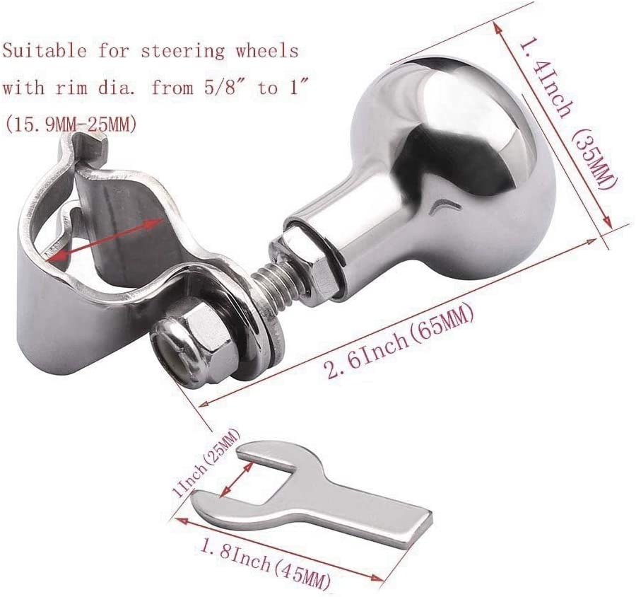 AISI 316 Stainless Steel Boat Steering Wheel Knob, Steering Wheel Manoeuvring Knob image number 2