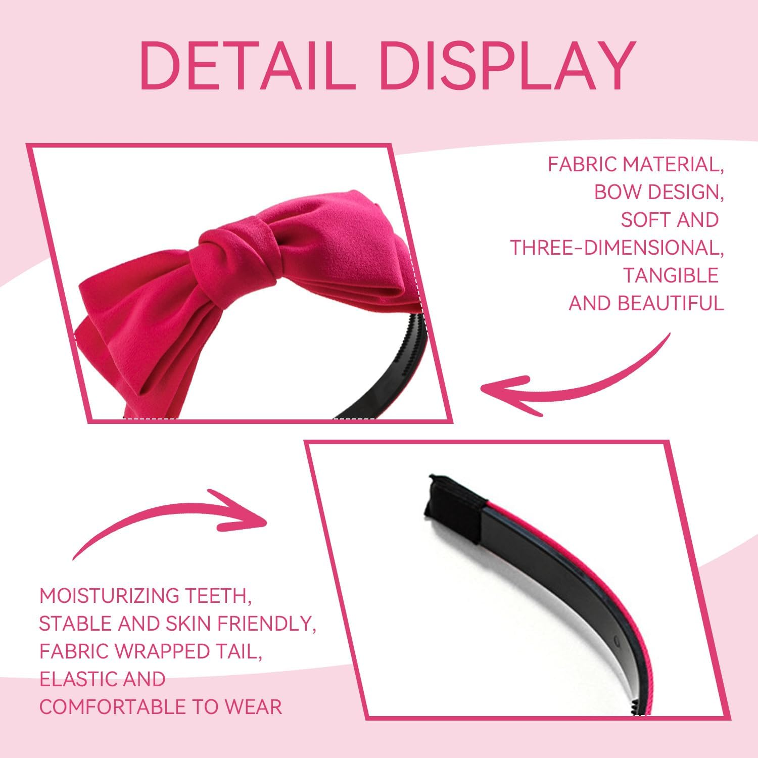 Pack of 3 Bugstadbands, Simple and Versatile Headbands, Headbands against Slip, Accessories for Hairstyle for Women and Clothing Accessories.