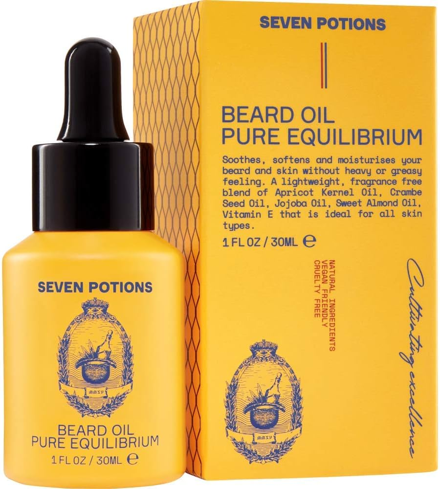 Seven Potions Premium Beard Oil for Men &mdash; Jojoba Oil Beard Softener to Nourish Skin, Hair, and Stop Beard Itch &mdash; All-Natural, Vegan, Cruelty Free &mdash; Fragrance Free (30Ml) image number 4