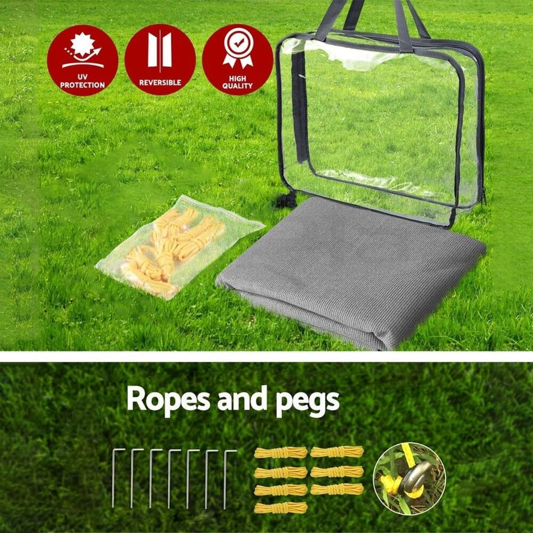 Caravan Privacy Screens Roll Out Awning Sun Shade End Wall Side Grey (Grey, 1.95 X 3.4M) image number 1