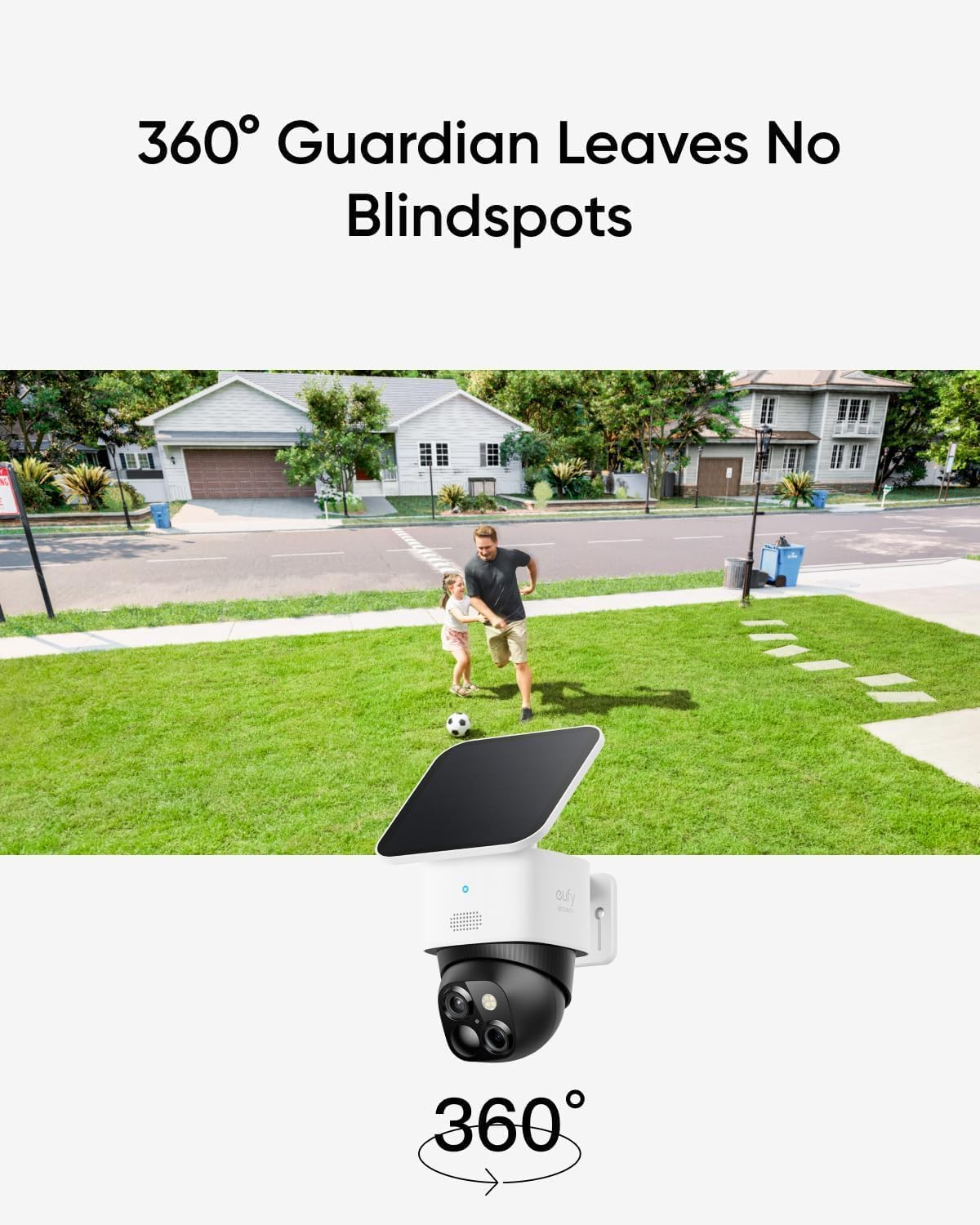 Eufy Security Solocam S340, 3W Solar Security Cameras Wireless Outdoor, Cameras for Home Security, 360&deg; Pan & Tilt Surveillance, No Blind Spots, 2.4 Ghz Wi-Fi, No Monthly Fee, Homebase S380 Compatible image number 2