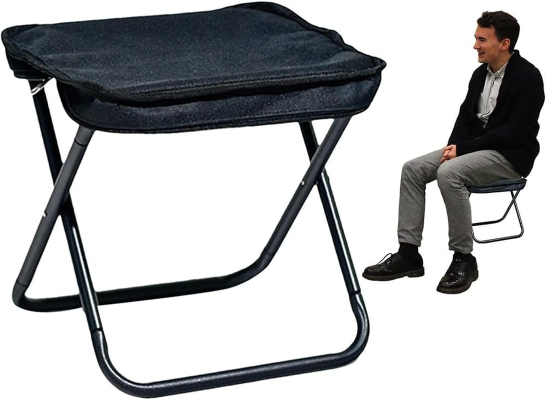 Portable Folding Camping Stool with Carry Bag &ndash; 30Cm Lightweight Foldable Chair, Supports 100Kg &ndash; Compact Travel Seat for Fishing, Hiking, Picnic, Beach and BBQ image number 6
