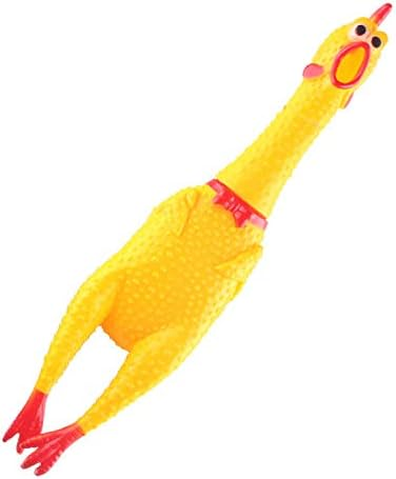 Screaming Chicken Toy &ndash; Super Durable & Funny Squeaky Chicken Dog Chew Stress Relieving Toys (Yellow, 38CM) image number 4