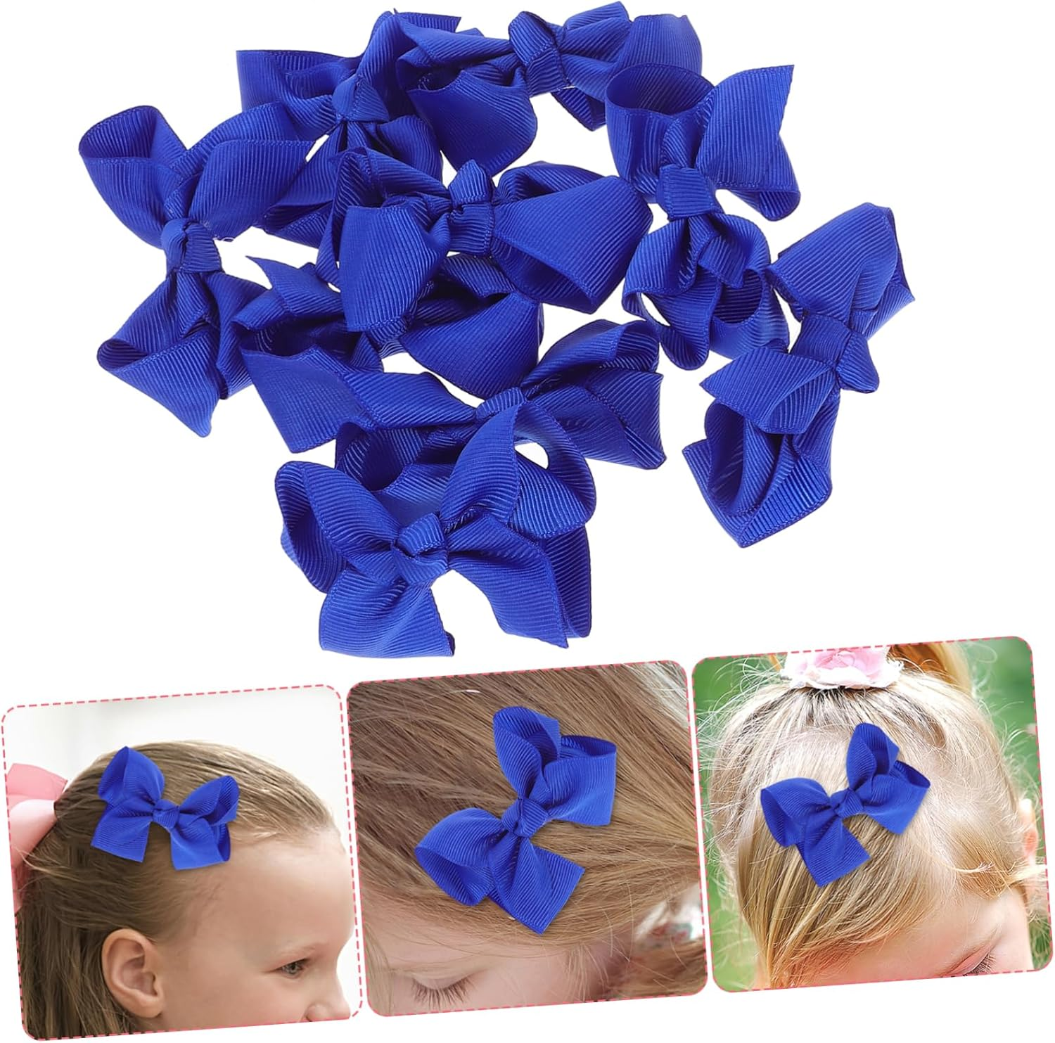 COOLHIYA 36 Pcs Barrettes Mini Bow Hairpin Girl Hair Accessories Royal Blue Hair Accessories Blue Hair Bow Bulk Blue Bows Hair Clips for Hair Bows for Ribbons Navy