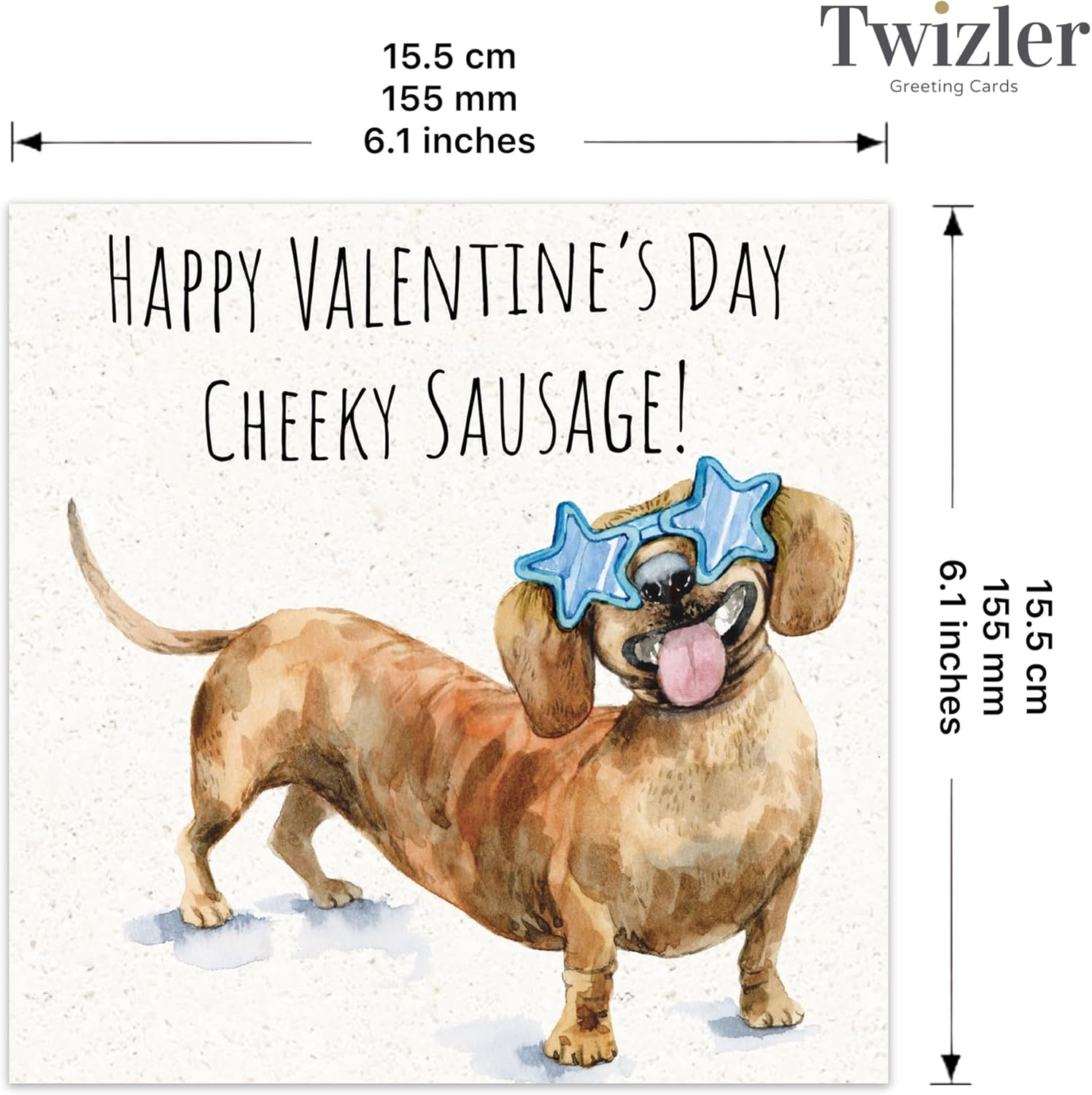 Twizler Funny Valentine'S Day Card with Cheeky Sausage Dog - Valentine Card for Husband Wife or Boyfriend Girlfriend - Valentine'S Card for Him Her or Fianc&eacute; Fianc&eacute;e Partner image number 4