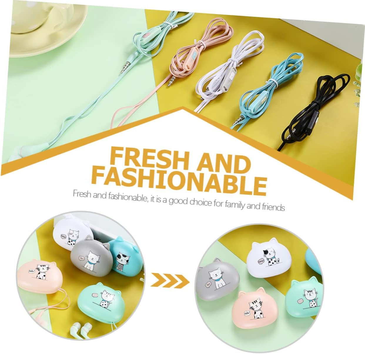 PERSELOSO Wired In-Ear Earphones with Microphone for Phones, Compatible Headset with Volume Control, Portable Inner Ear Wired Earbuds for Calls and Music Listening image number 1