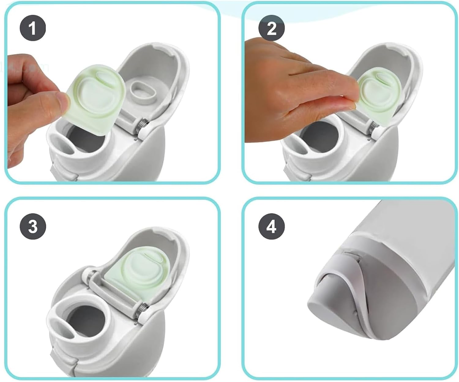 2 Pcs Replacement Stopper and 2 Pcs Silicone Lid Seal Ring for Owala Freesip Water Bottle 24/32/40 Oz, Bpa-Free Seal Bottle Cap Mouth Stopper Gasket Silicone Plug Accessories - Orange image number 2