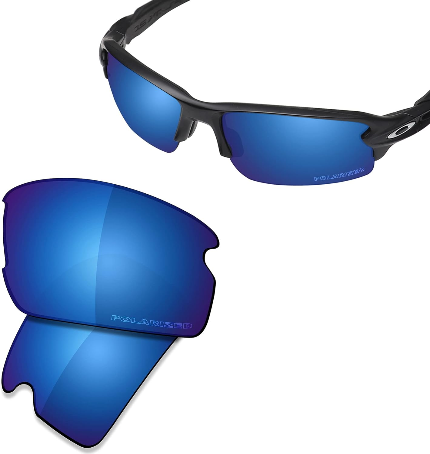 SAUCER Premium Replacement Lenses & Rubber Kits for Oakley Flak 2.0 OO9295 Sunglasses - Anti-Frog Photochromic Activated, High Definition image number 2