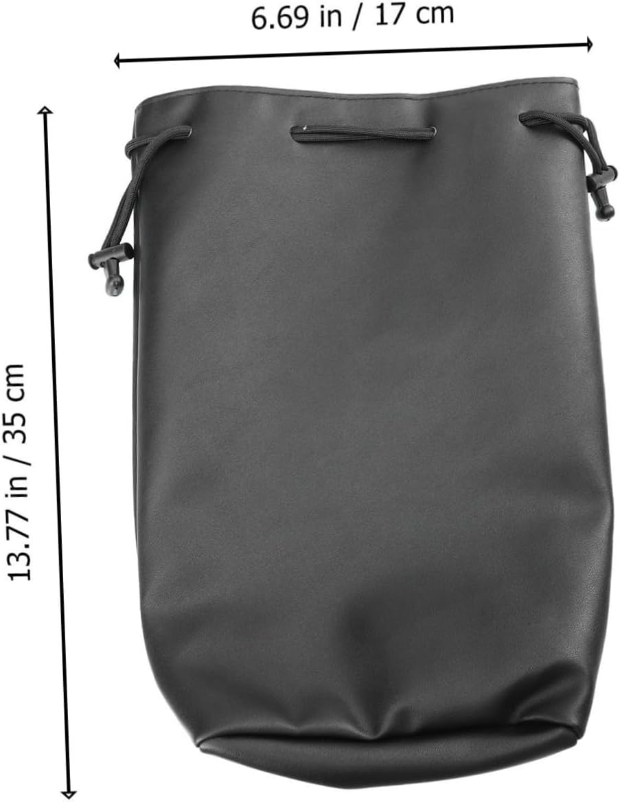 Beaupretty Pu Leather Hair Dryer Storage Bag Hanging Hook Hair Curler and Straightener Organizer Travel Carrying Case Black image number 1