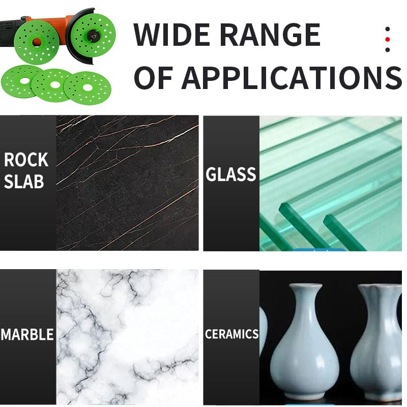 Rock Slab Cutting Disc, 4 Inch Rock Slab Flat Grinding Cutting Piece, Diamond Chamfered Saw Blades for Cutting and Grinding Tile and Marble (5) image number 2