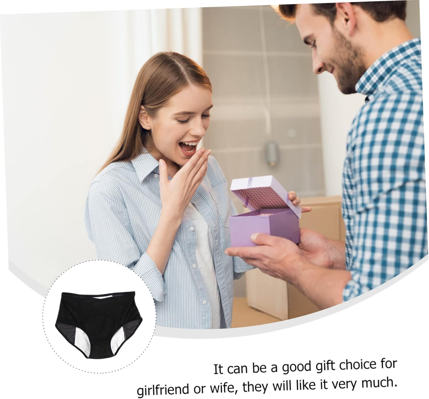 Women Underpants Menstruation Pants Comfortable Material Leakproof Briefs Black image number 1