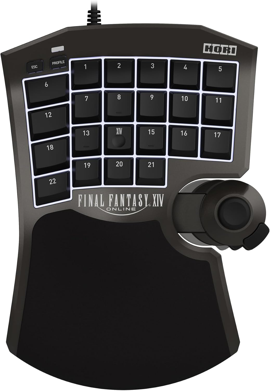 HORI Tactical Assault Commander F14 (Final Fantasy XIV Black Edition) - Keypad for PC (Windows 11/10), PS5, and PS4 - Officially Licensed by Square Enix