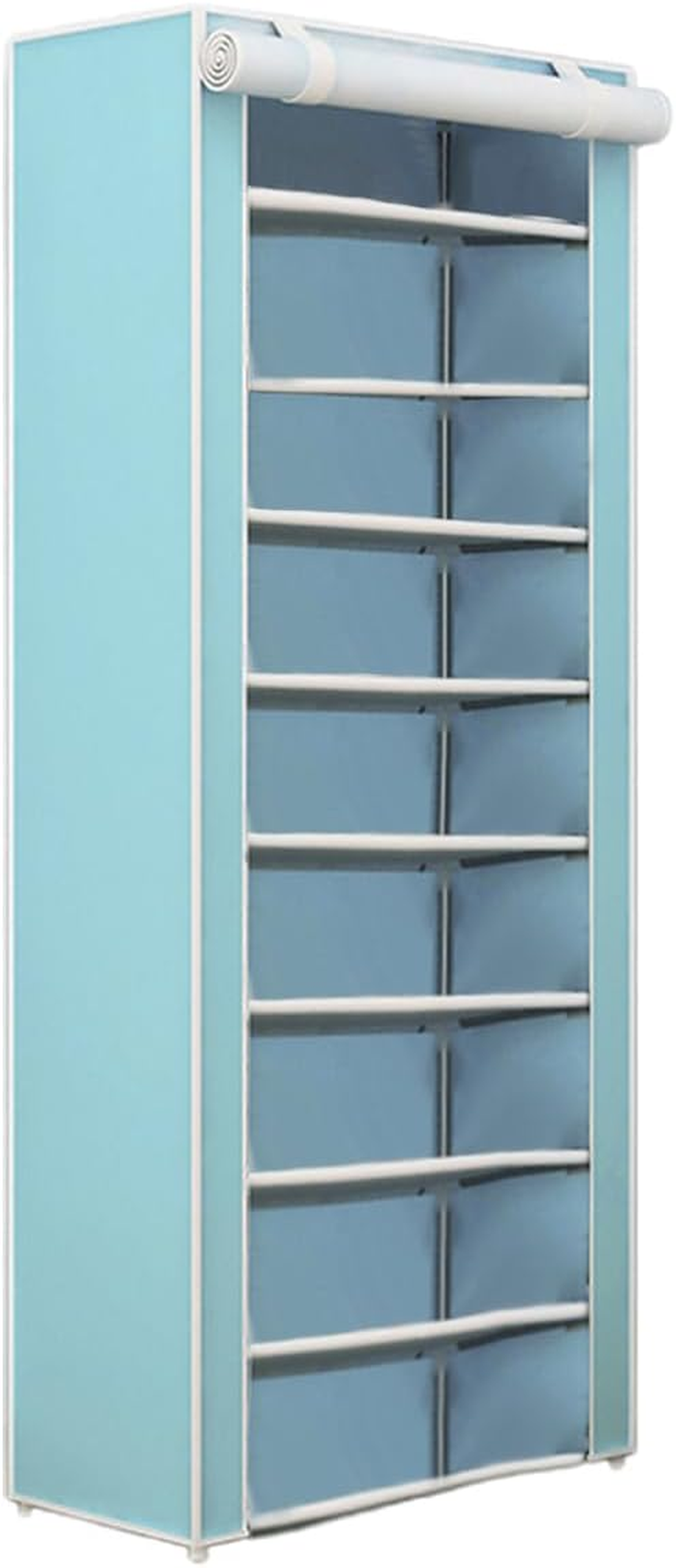 AIMALL Multi-Layer Shoe Rack Dust-Proof Cabinet with Roller Shutter Design, Steel Tube Frame, 6 Colours, 49.2 or 61 Inch Height, Space-Saving Shoe Organiser