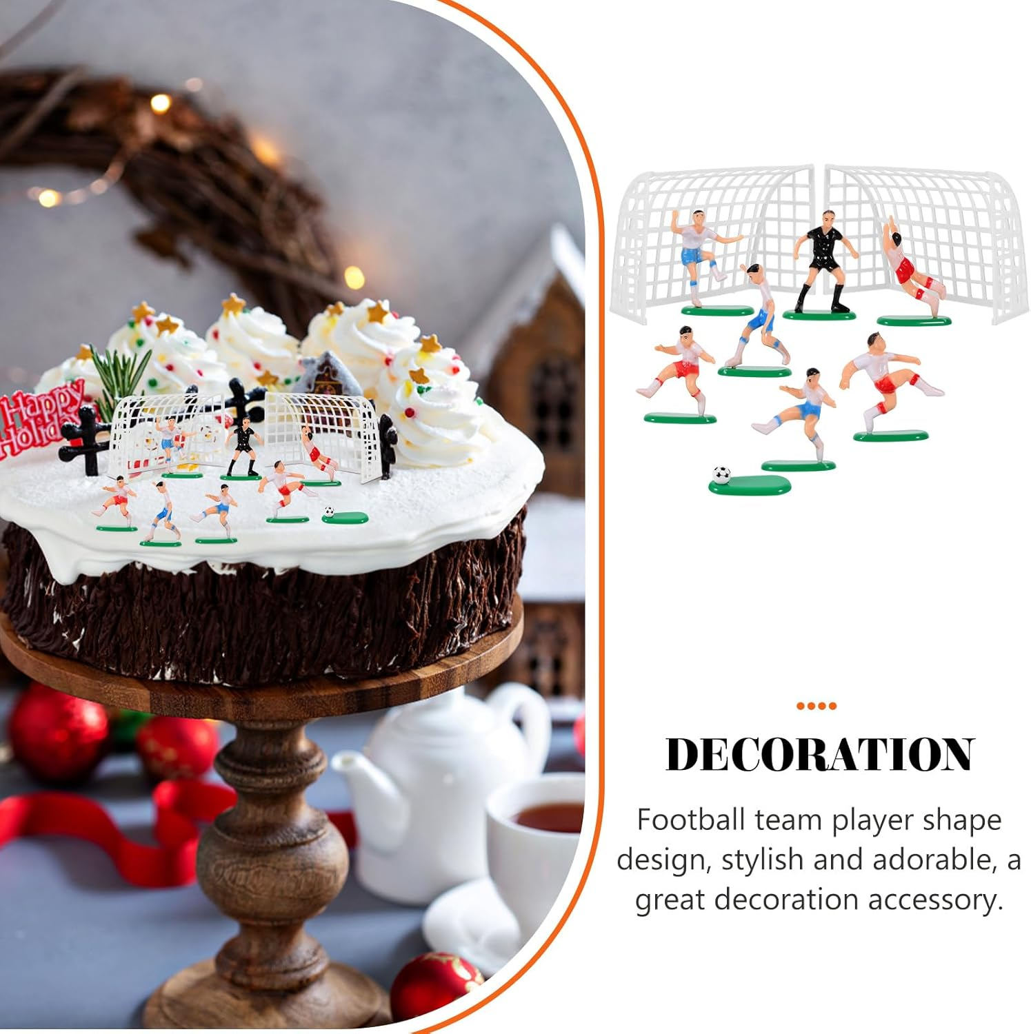 DOITOOL Football Team Cake Decorations Football Player Figurine Cake Ornaments Creative Theme Props for Birthday Parties Sport Events and Celebrations image number 5