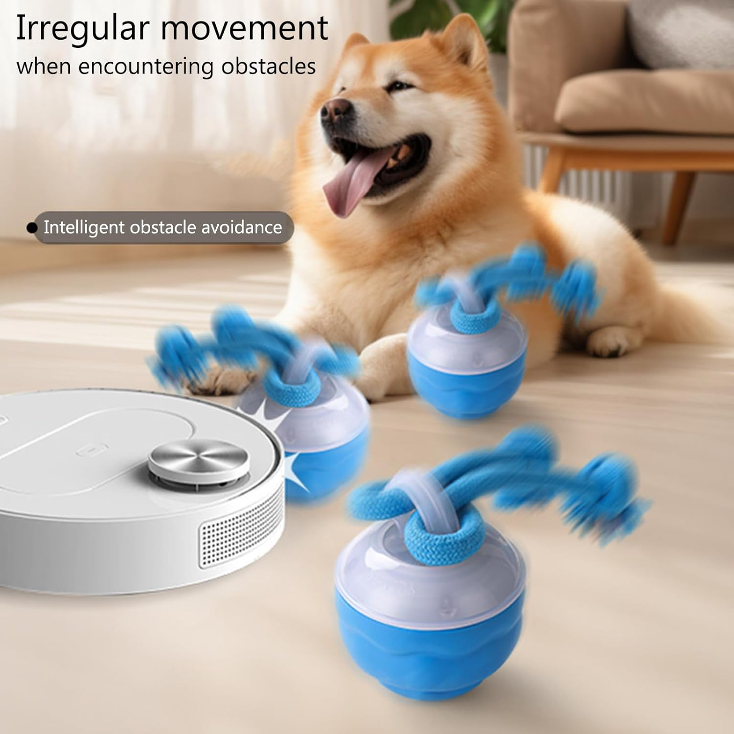 Komiyaa Interactive Dog Ball Toys, USB Rechargeable Squeaky Interactive Rolling Dog Toys Ball, 2025 Upgrade 3 Modes Automatic Moving Dog Ball Chew Toy for Small/Medium/Large Dog Indoor/Outdoor image number 3