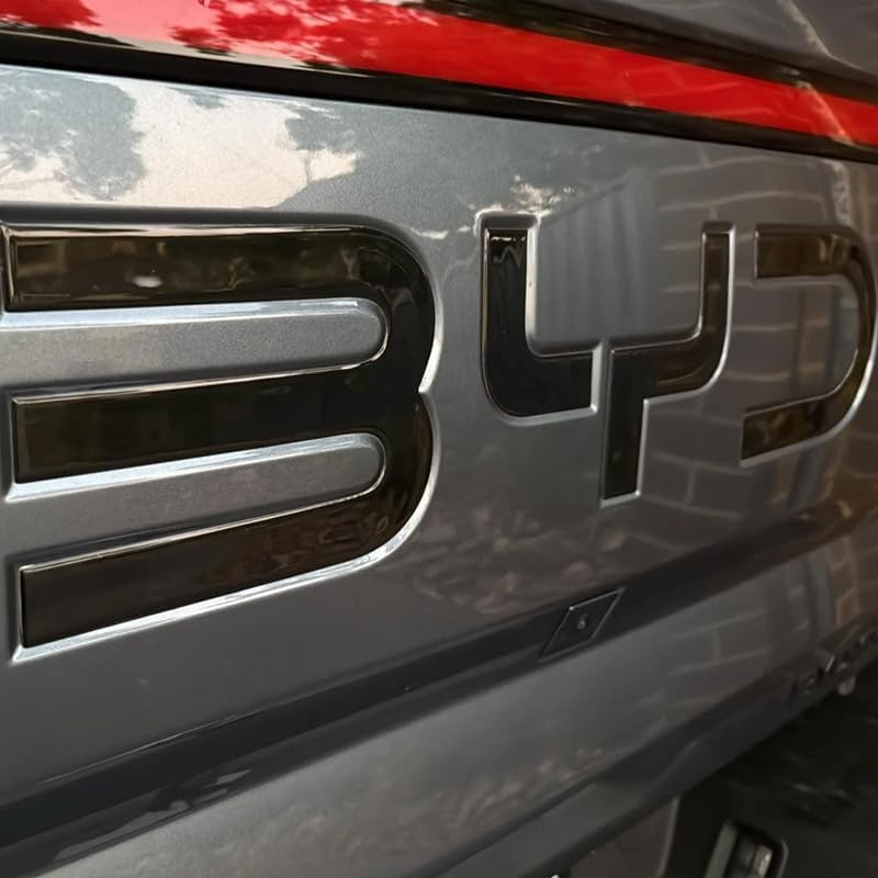 Personalized for BYD Shark 6 Emblem Sticker Cover, Fit for Logo BYD Shark 6 Decals Accessories,Precision ABS Material Anti-Scratch(Matt Black-Rear Logo Cover) image number 4