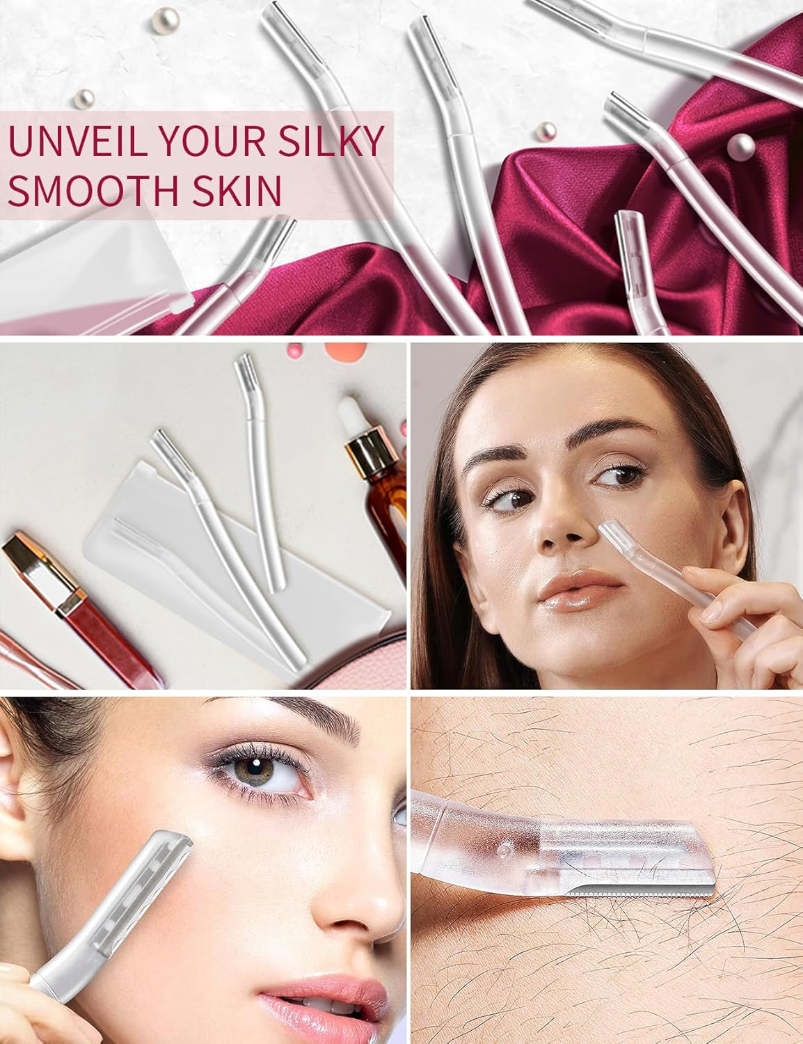 6 Pieces Dermaplane Razor for Women Face, Eyebrow Razors Professional Tool for Peach Fuzz, Exfoliating Tool Shaver with Precision Cover, Facial and Eyebrow Hair Removal, Gentle Skin Exfoliation Blade image number 6