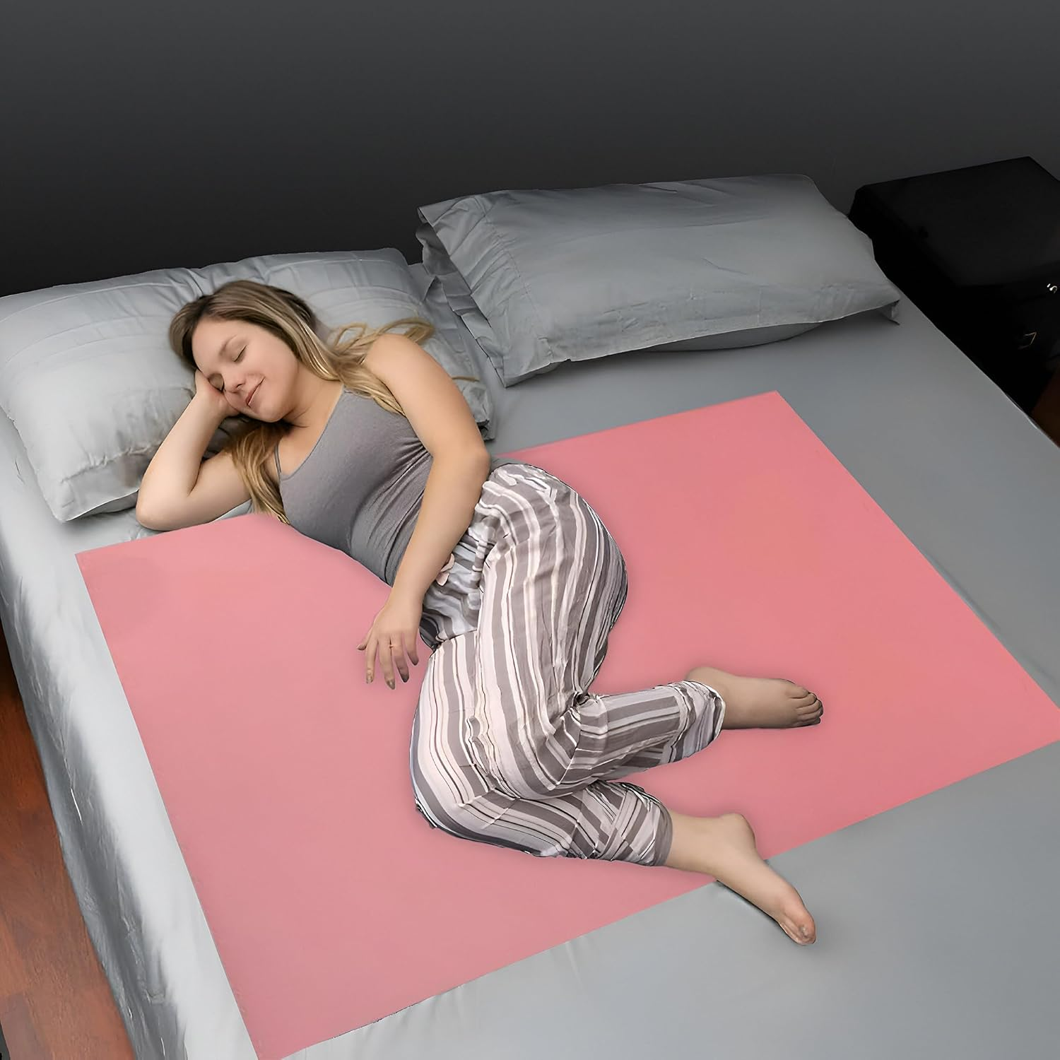 AARAM Waterproof Dry Rubber Bed Sheet Cover/Toddler Sleeping Mattress Protector/Urine Non-Absorbent Reusable Crib Mat Color Blue and Pink ((1 Meter) (36 X 39 Inches) (100 X 90 Cm)