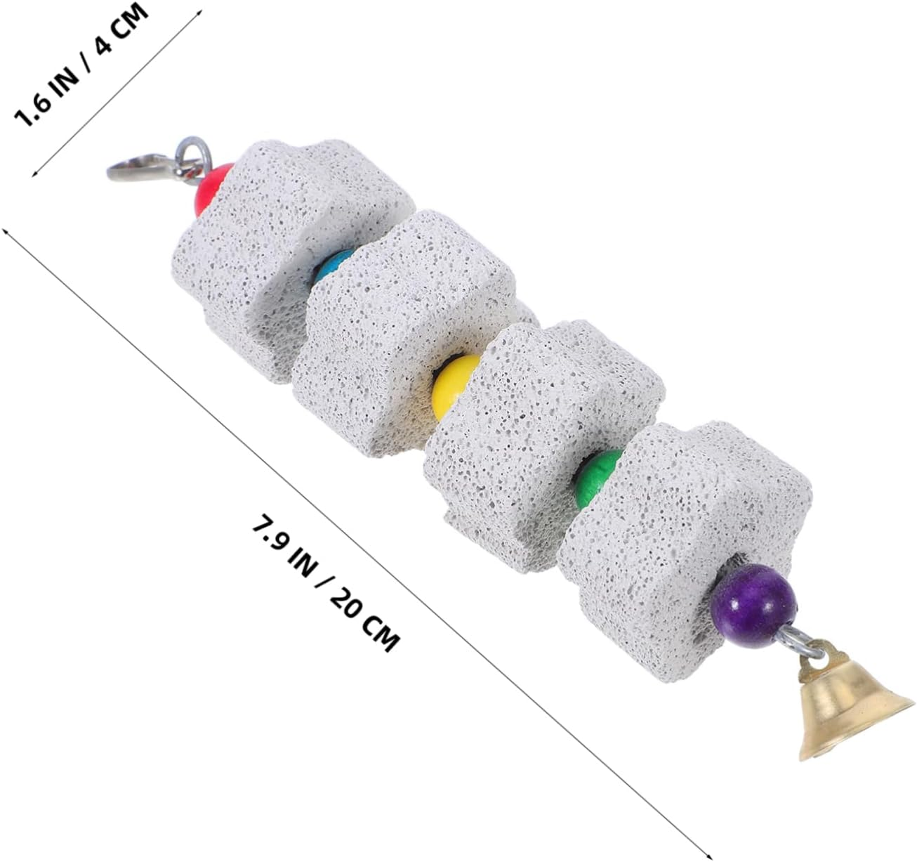 Ifundom Natural Stone Beak Grinder for Parrots Small Animal Chew Toys Bird Cage Accessories image number 2