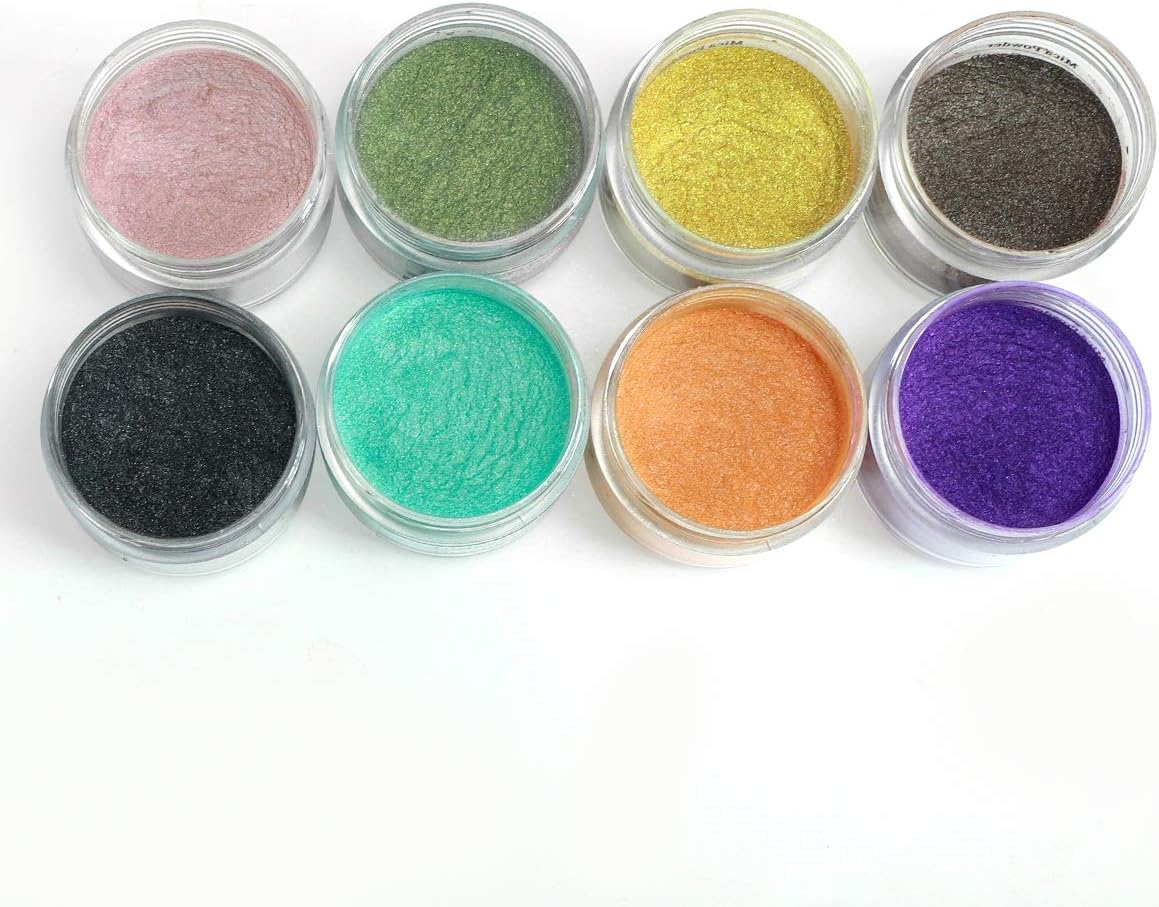 SEISSO Mica Powder 24 Colors X 10G Each Pack, Premium Pigmented Powder for Epoxy Resin, Soap Making, Candle Making, Lip Gloss, Bath Bomb, Acrylic Paints image number 6