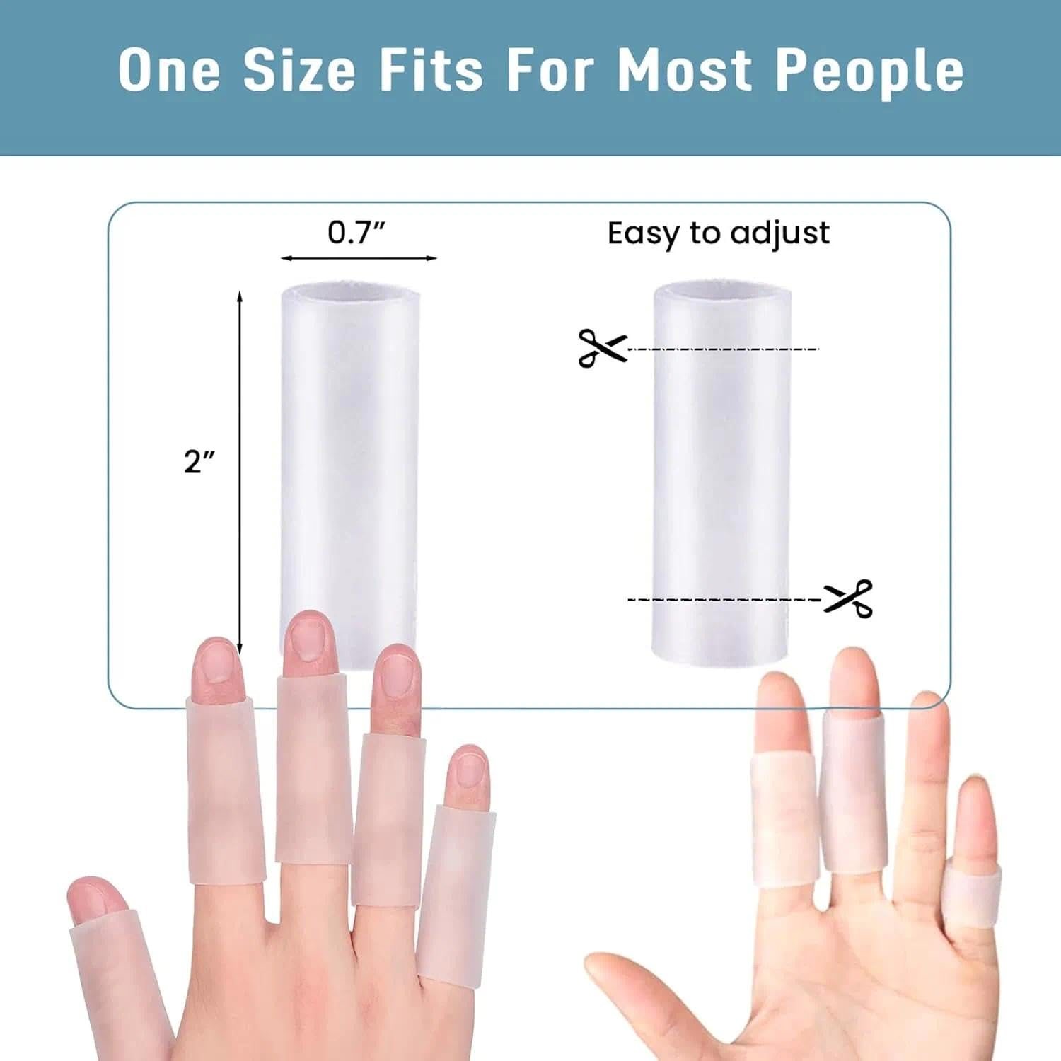 20 PCS Gel Finger Sleeve Protectors, Silicone Compression Finger Sleeves for Pain Relief, Flexible Washable Finger Protector for Blisters Calluses Cracked Skin &ndash; Reusable Adjustable Finger Support (Ermaoo)