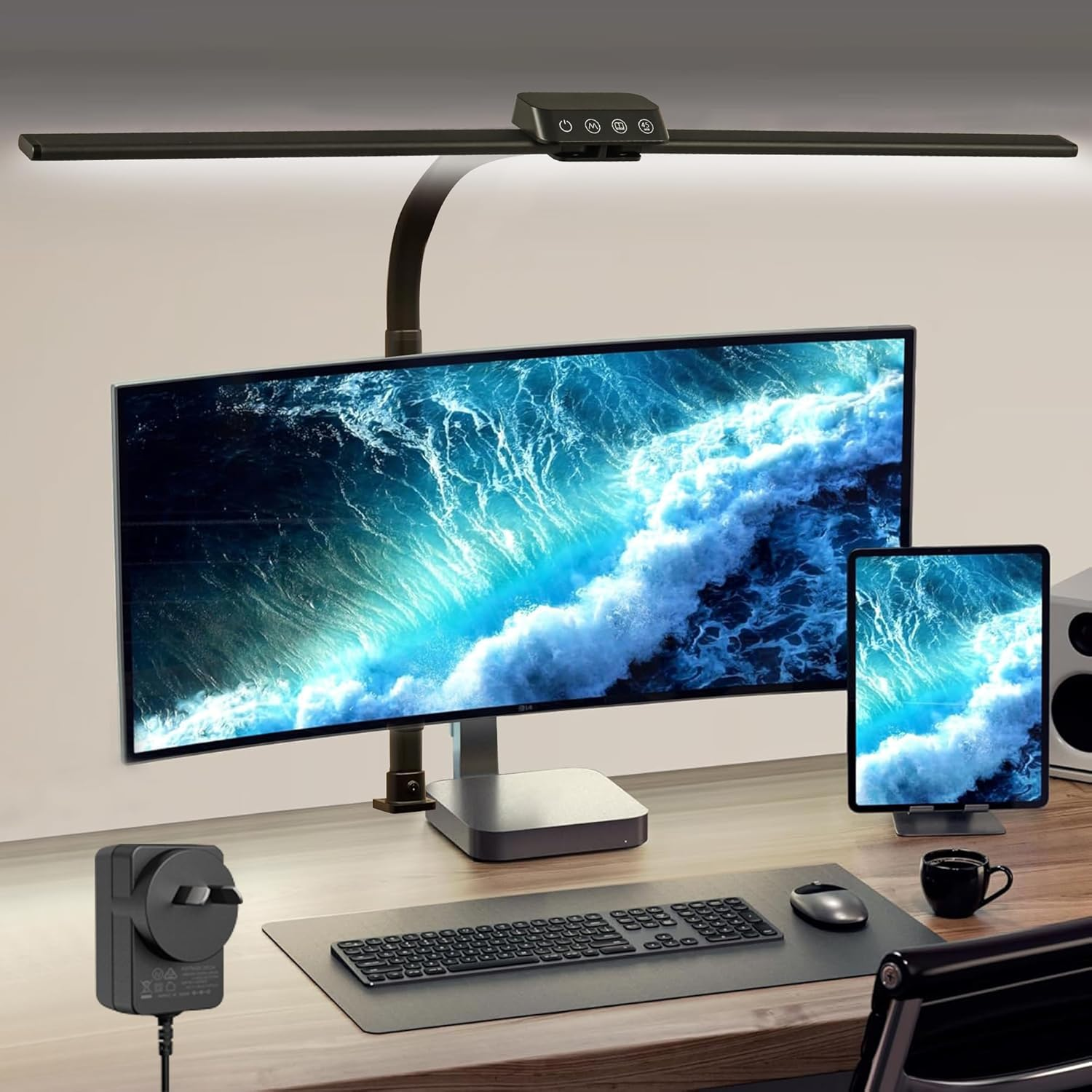 Anyuainiya Dual Head LED Desk Lamp, Desk Lamp with Clamp for Home Office, Eye-Caring Architect Light with Flexible Gooseneck, 5 Color Modes & Stepless Dimming image number 6