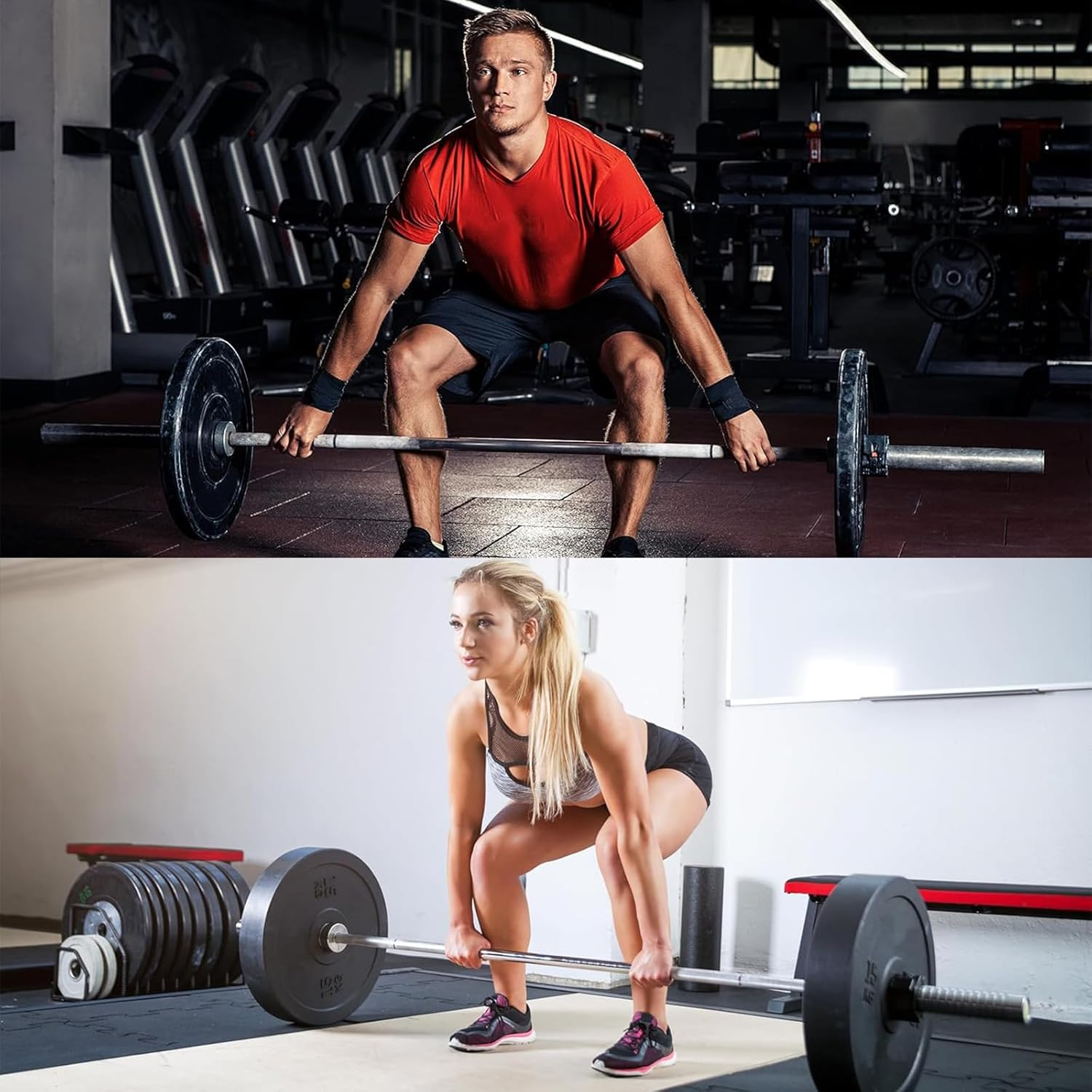 Barbell Clamps Collars for 2 Inch Olympic Size Barbell Standard Bar Weight Plates Collar Clip for Workout Weightlifting Fitness Training Bodybuilding-Black image number 4