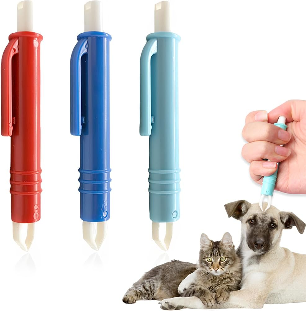 BAVALIN Tick Tweezers Set for Dogs Cats - Set of 3 Tick Tweezers for Dogs, Cats, Horses and People, Simple and Safe Tick Remover for Ticks of Any Size (Red, Blue, Dark Blue) image number 3
