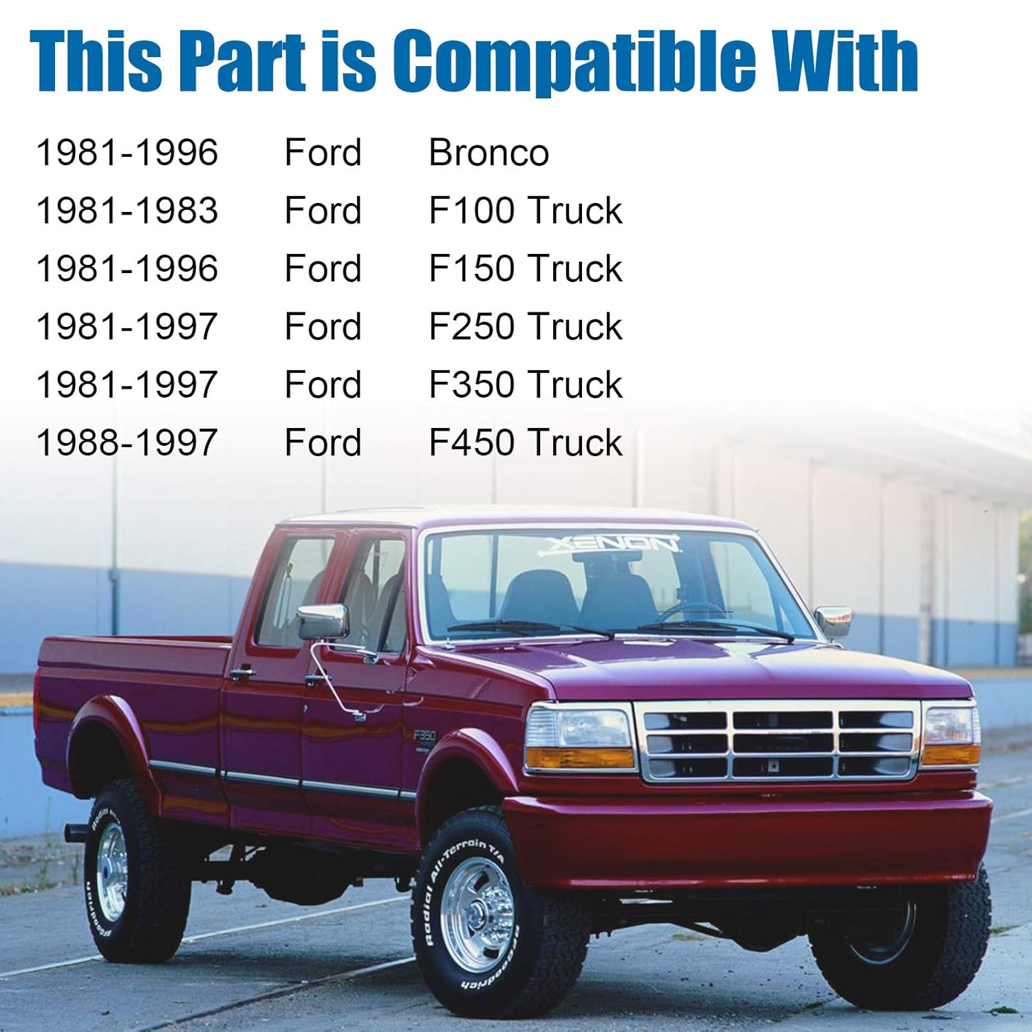 741-674 Power Window Regulator with Motor Driver Side Front Left for 1981-1996 F'Ord Bronco F150 F-250 F350, 1981-1983 F100, 1988-1997 F450 Super Duty Truck, OE Replacement Parts image number 1