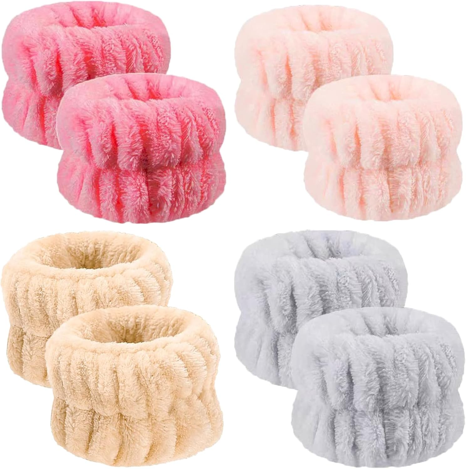 Anmieciu 12Pcs Wrist Washband Set, Face Washing Bands, Microfiber Spa Wash Towels, Prevent Liquid from Spilling down Your Arms