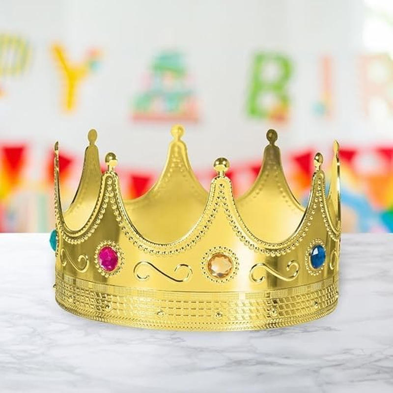 Luxurious Gold Royal Crowns - 0.75" X 8" (1 Pc) - Perfect for Parties, Regal Decor & Royalty-Themed Events image number 1