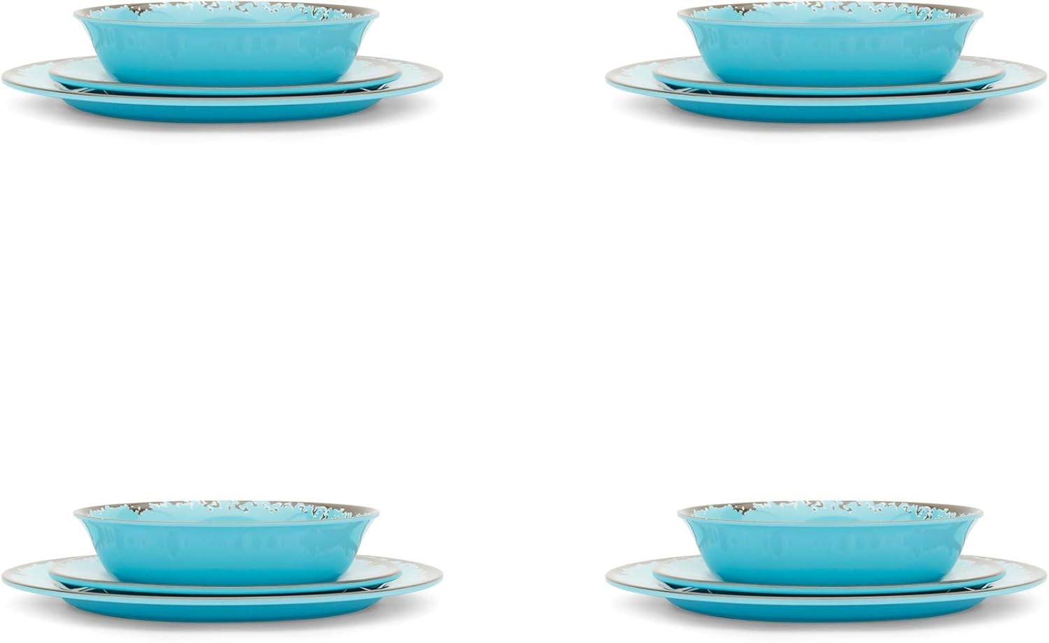 Fox Run Melamine Dinnerware Set Teal, 10"