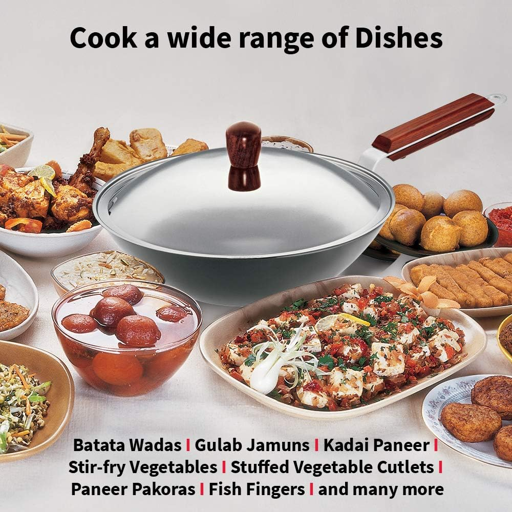 Hawkins Futura Hard Anodised Aluminium Deep Fry Pan with Lid, 2.5 Litre Capacity