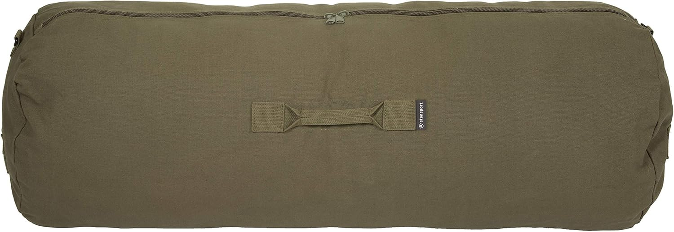 Deluxe Duffel Bag W/Zipper, Olive Green - 42"X15"X15" image number 5