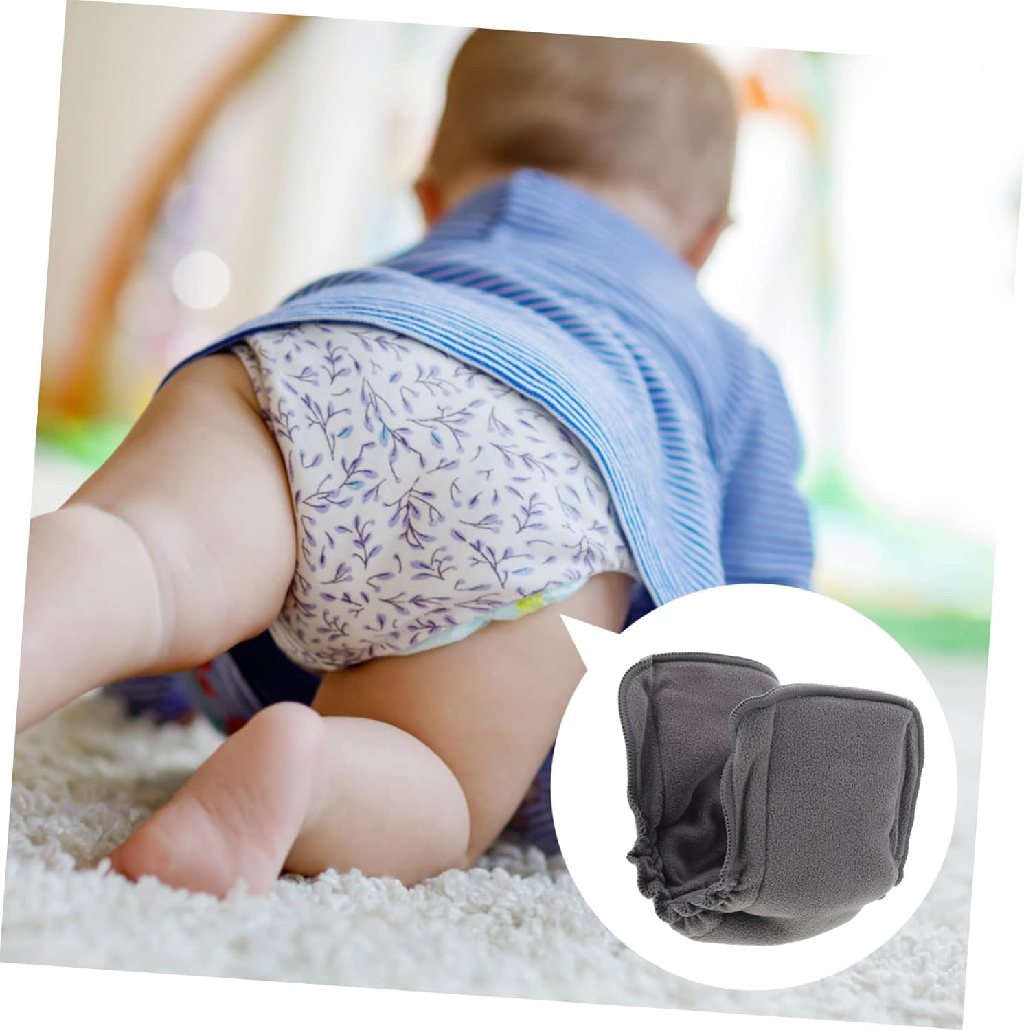 ERINGOGO 3Pcs Washable Diapers Reusable Cloth Diaper Inserts Leak Protection Super Absorbing image number 5